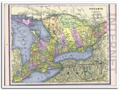 ontario 1886 canada hand colored antique vintage map ontario 1886 canada hand colored antique vintage map