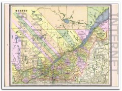 quebec 1886 original hand colored antique canada province vintage map