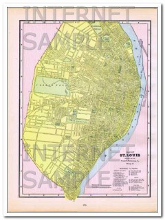 st louis missouri 1886 original hand colored antique city vintage map