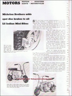 michrina brothers enterprises 1966 lil indian mini bike vintage ad