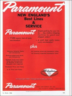paramount cycle supply company 1966 new england best bike vintage ad