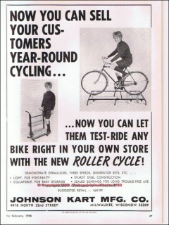 johnson kart manufacturing co 1966 bicycle roller cycle vintage ad