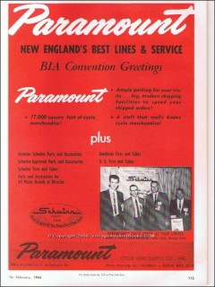 paramount cycle supply company 1966 new england schwinn vintage ad
