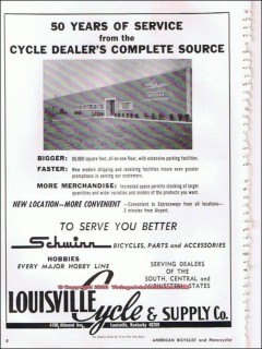 louisville cycle supply company 1966 years service bicycle vintage ad