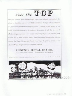 phoenix metal cap company 1938 battlefield miniature glass vintage ad