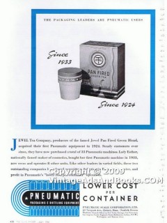 pneumatic scale corp 1938 lower cost per container glass vintage ad