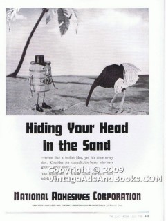 national adhesives corp 1938 hiding your head mikah glue vintage ad