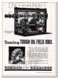 Timken Roller Bearing Company 1934 Vintage Ad Oil Field Jobs Tough Timken Roller Bearing Company 1934 Vintage Ad Oil Field Jobs Tough