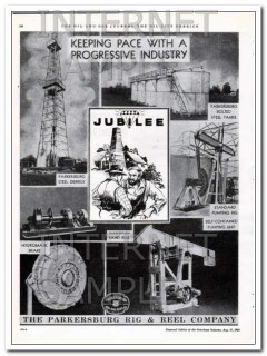 Parkersburg Rig Reel Company 1934 Vintage Ad Oil Jubilee Progressive Parkersburg Rig Reel Company 1934 Vintage Ad Oil Jubilee Progressive