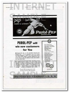 Pure Oil Company 1934 Vintage Ad Purol-Pep Gasoline Pep New Customers Pure Oil Company 1934 Vintage Ad Purol-Pep Gasoline Pep New Customers