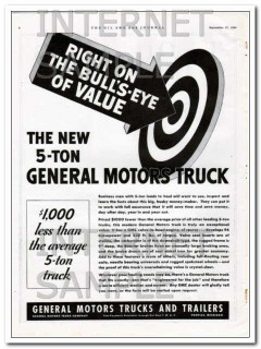 general motors truck company 1934 bulls-eye value new 5 ton vintage ad