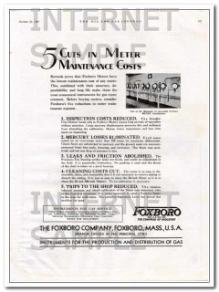 Foxboro Company 1934 Vintage Ad Gas Meter Maintenance Costs Cut
