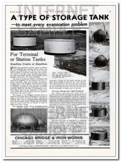 Chicago Bridge Iron Works 1934 Vintage Ad Oil Type Storage Tank