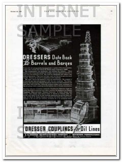 S R Dresser Mfg Company 1934 Vintage Ad Oil Couplings Barrels Barges S R Dresser Mfg Company 1934 Vintage Ad Oil Couplings Barrels Barges