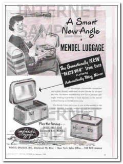 Mendel-Drucker Inc 1950 Vintage Ad Luggage Smart New Angle