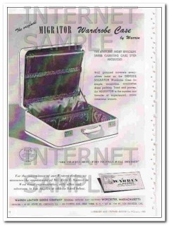Warren Leather Goods Company 1950 Vintage Ad Migrator Wardrobe Case