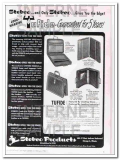 Stebco Products Inc 1950 Vintage Ad Luggage Tufide Gives You The Edge