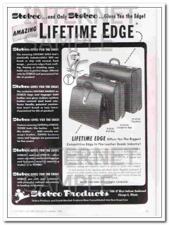 Stebco Products Inc 1950 Vintage Ad Luggage Lifetime Edge Leather