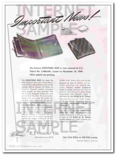 E J Wilkins Company 1950 Vintage Ad Leather French Purse Saratoga Duo
