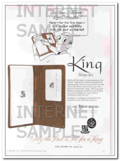 King Leathers Inc 1950 Vintage Ad Pocket Secretary Right-Handed
