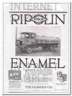 Glidden Company 1924 Vintage Ad Paint Ripolin Enamel Tank Truck Finish