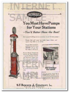S F Bowser Company 1924 best pumps for your station vintage ad S F Bowser Company 1924 best pumps for your station vintage ad