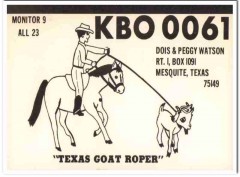 KBO-0061 Doris Peggy Watson Mesquite  TX 1960s Vintage Postcard CB QSL KBO-0061 Doris Peggy Watson Mesquite  TX 1960s Vintage Postcard CB QSL