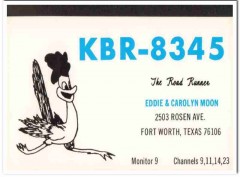 KBR-8345 Eddie Moon Fort Worth TX 1960s Vintage Postcard CB Radio QSL KBR-8345 Eddie Moon Fort Worth TX 1960s Vintage Postcard CB Radio QSL