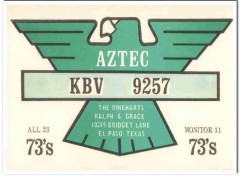 KBV-9257 Ralph Rinehart El Paso TX 1960s Vintage Postcard CB Radio QSL KBV-9257 Ralph Rinehart El Paso TX 1960s Vintage Postcard CB Radio QSL