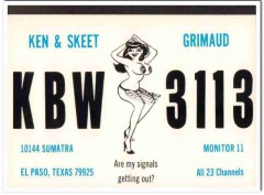 KBW-3113 Ken Grimaud El Paso Texas 1960s Vintage Postcard Nude CB QSL KBW-3113 Ken Grimaud El Paso Texas 1960s Vintage Postcard Nude CB QSL