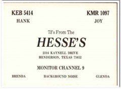 KEB-5414 Hank Hesse Henderson TX 1960s Vintage Postcard CB Radio QSL KEB-5414 Hank Hesse Henderson TX 1960s Vintage Postcard CB Radio QSL