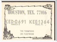 KED-0691 Harold Thompson Houston Texas 1960s Vintage Postcard CB QSL KED-0691 Harold Thompson Houston Texas 1960s Vintage Postcard CB QSL