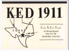 KED-1911 Dot Pete Krust San Antonio TX 1960s Vintage Postcard CB QSL KED-1911 Dot Pete Krust San Antonio TX 1960s Vintage Postcard CB QSL