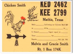KED-2462 Melvin Smith Mathis Texas 1960s Vintage Postcard CB Radio QSL KED-2462 Melvin Smith Mathis Texas 1960s Vintage Postcard CB Radio QSL
