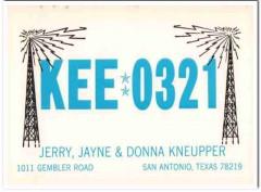 KEE-0321 Jerry Kneupper San Antonio TX 1960s Vintage Postcard CB QSL KEE-0321 Jerry Kneupper San Antonio TX 1960s Vintage Postcard CB QSL