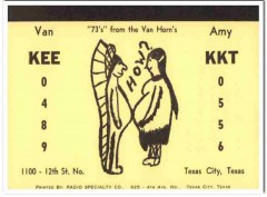 KEE-0489 Amy Van Horn Texas City TX 1960s Vintage Postcard CB QSL Card KEE-0489 Amy Van Horn Texas City TX 1960s Vintage Postcard CB QSL Card