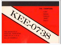 KEE-0738 Curt Thompson Houston TX 1960s Vintage Postcard CB Radio QSL KEE-0738 Curt Thompson Houston TX 1960s Vintage Postcard CB Radio QSL