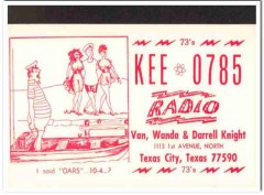 KEE-0785 Van Knight Texas City TX 1960s Vintage Postcard CB Radio QSL KEE-0785 Van Knight Texas City TX 1960s Vintage Postcard CB Radio QSL