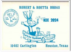 KEE-2024 Robert Broas Houston TX 1960s Vintage Postcard CB Radio QSL KEE-2024 Robert Broas Houston TX 1960s Vintage Postcard CB Radio QSL