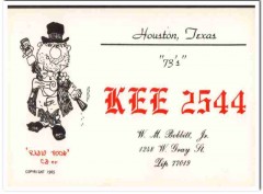 KEE-2544 W M Bobbitt Jr Houston TX 1960s Vintage Postcard CB Radio QSL KEE-2544 W M Bobbitt Jr Houston TX 1960s Vintage Postcard CB Radio QSL