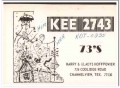 KEE-2743 KOT-0335 Hoffpowier Texas 1960s Vintage Postcard CB Radio QSL KEE-2743 KOT-0335 Hoffpowier Texas 1960s Vintage Postcard CB Radio QSL