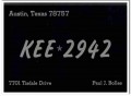 KEE-2942 Paul Bolles Austin TX 1960s Vintage Postcard CB Radio QSL 1 KEE-2942 Paul Bolles Austin TX 1960s Vintage Postcard CB Radio QSL 1