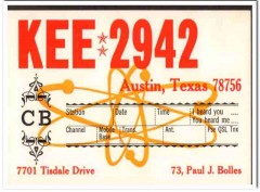 KEE-2942 Paul Bolles Austin TX 1960s Vintage Postcard CB Radio QSL 2 KEE-2942 Paul Bolles Austin TX 1960s Vintage Postcard CB Radio QSL 2