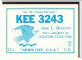 KEE-3243 Jesse Meadows Houston TX 60s Vintage Postcard CB Radio QSL 2 KEE-3243 Jesse Meadows Houston TX 60s Vintage Postcard CB Radio QSL 2