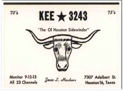 KEE-3243 Jesse Meadows Houston TX 60s Vintage Postcard CB Radio QSL 4 KEE-3243 Jesse Meadows Houston TX 60s Vintage Postcard CB Radio QSL 4
