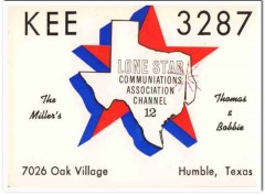 KEE-3287 Thomas Miller Humble TX 1960s Vintage Postcard CB Radio QSL 1 KEE-3287 Thomas Miller Humble TX 1960s Vintage Postcard CB Radio QSL 1