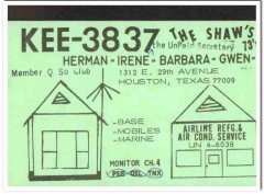 KEE-3837 Herman Shaw Houston TX 1960s Vintage Postcard CB Radio QSL 1 KEE-3837 Herman Shaw Houston TX 1960s Vintage Postcard CB Radio QSL 1