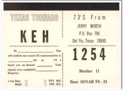 KEH-1254 Jerry Worth Del Rio Texas 1960s Vintage Postcard CB Radio QSL KEH-1254 Jerry Worth Del Rio Texas 1960s Vintage Postcard CB Radio QSL
