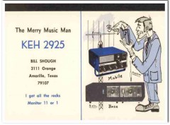 KEH-2925 Bill Shough Amarillo TX 1960s Vintage Postcard CB Radio QSL KEH-2925 Bill Shough Amarillo TX 1960s Vintage Postcard CB Radio QSL