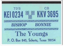 KEI-0234 Bishop Young Schertz TX 1960s Vintage Postcard CB Radio QSL KEI-0234 Bishop Young Schertz TX 1960s Vintage Postcard CB Radio QSL